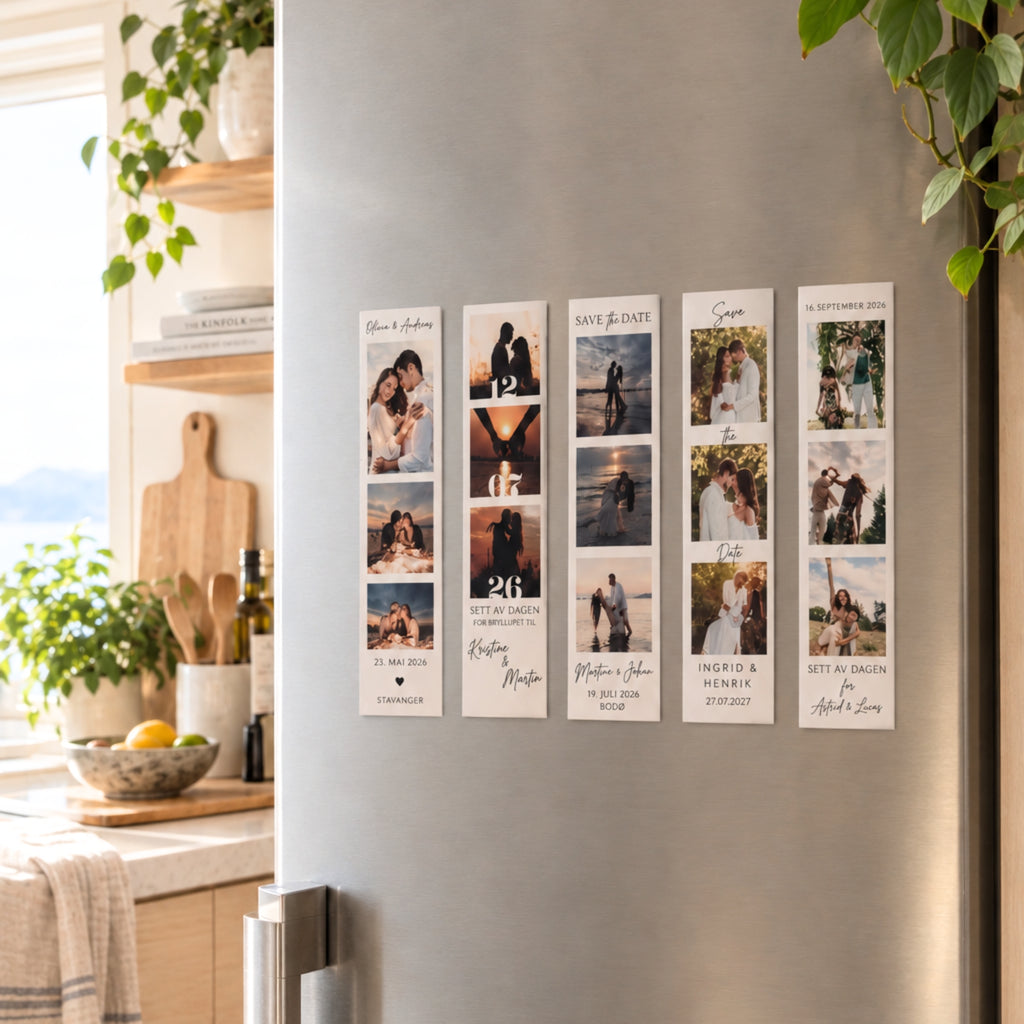 Save the Date med fotostrimmel - fleksible magneter