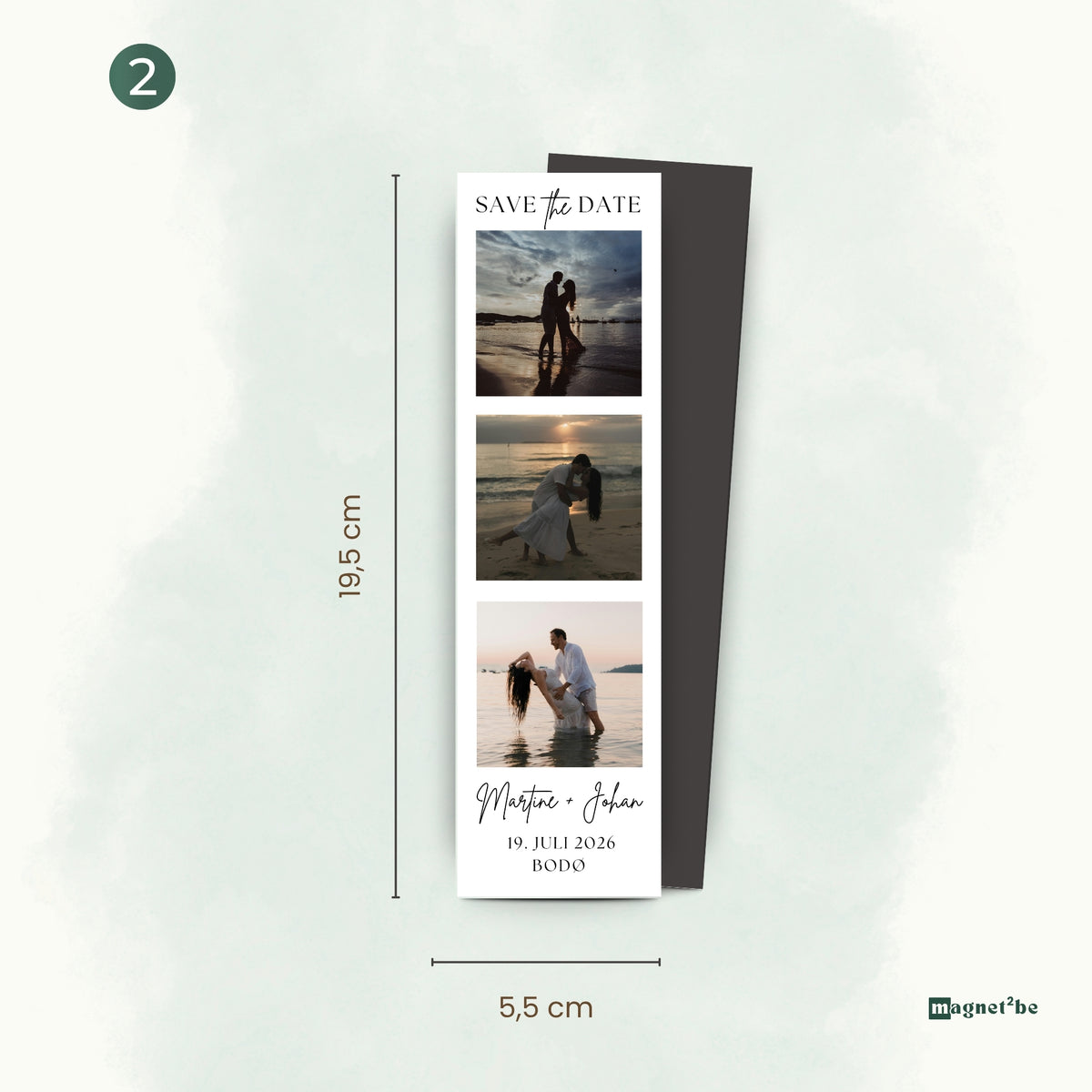 Save the Date med fotostrimmel - fleksible magneter