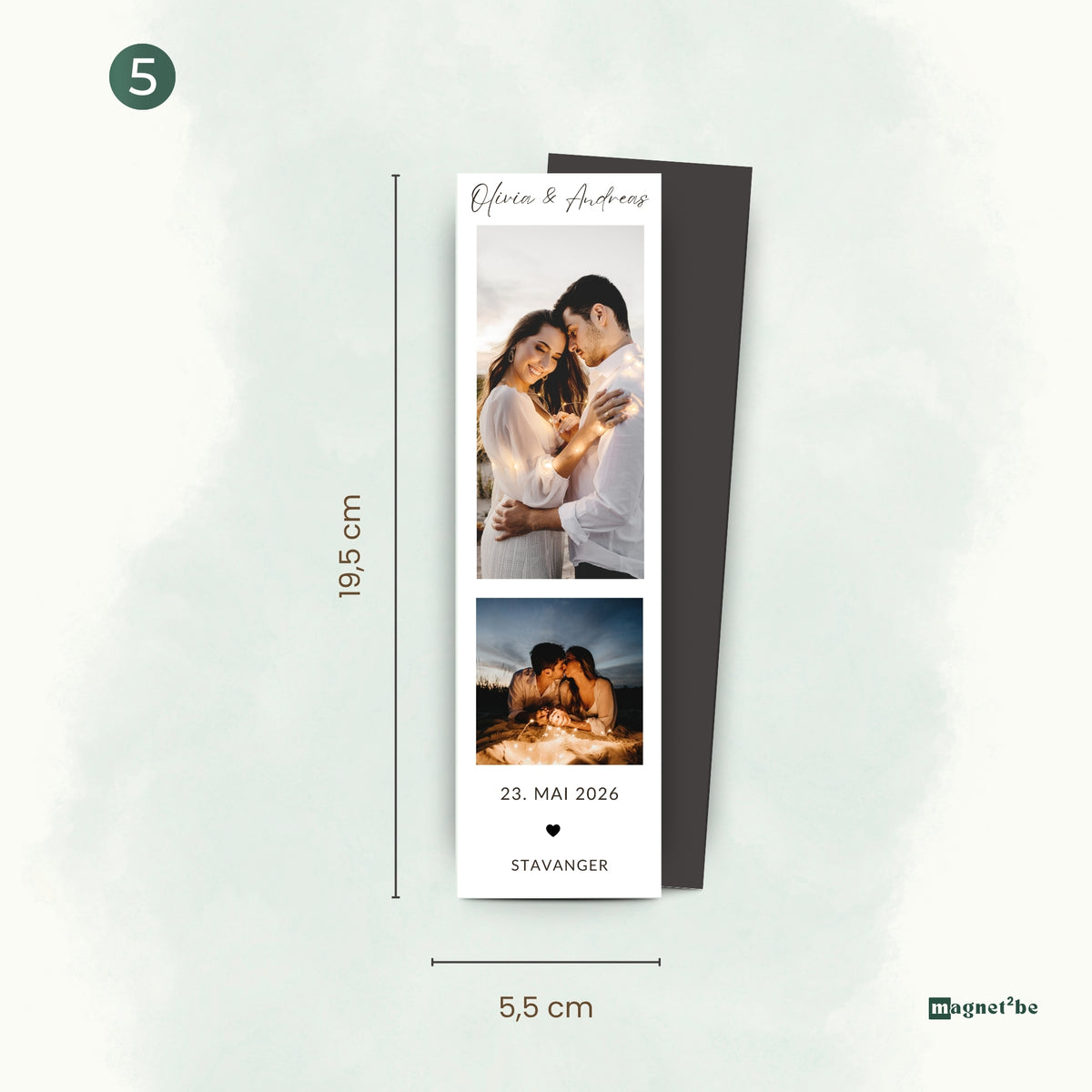 Save the Date med fotostrimmel - fleksible magneter