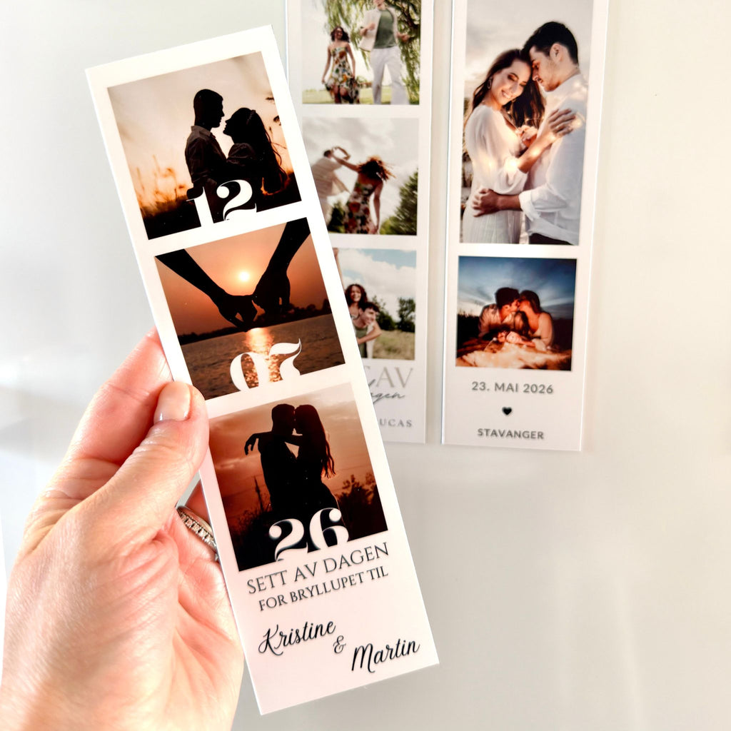Save the Date med fotostrimmel - fleksible magneter