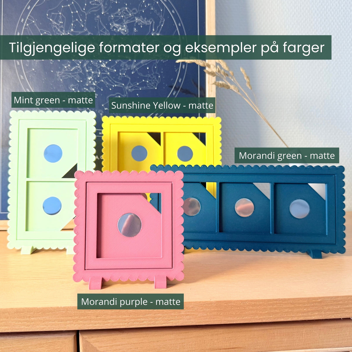 Scalloped ramme for magneter 5 x 5 cm
